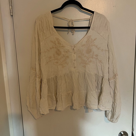 American Eagle Outfitters Tops - American Eagle Outfitters Cream Boho Blouse